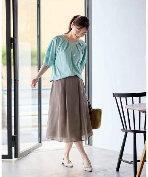 Reflect / リフレクト カットソー | 【マシンウォッシュ可】キレイめラグランスリーブジャージ | 詳細1