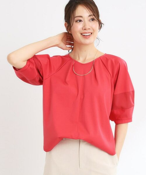 Reflect/リフレクト 【夏SALE/接触冷感/マシンウォッシュ可】キレイめラグランスリーブジャージ レッド(062) 09(M) Reflect/リフレクト 【夏SALE/接触冷感/マシンウォッシュ可】キレイめラグランスリーブジャージ レッド(062) 09(M)