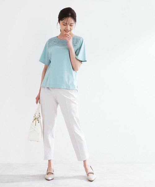 Reflect / リフレクト カットソー | 【手洗い可】レースデザインジャージTシャツ | 詳細10