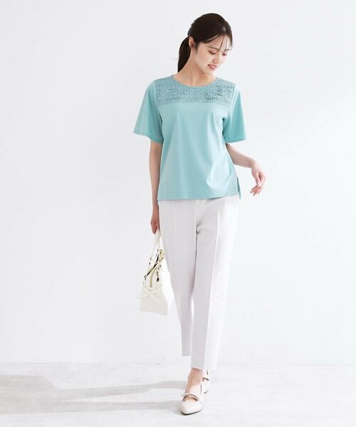 Reflect / リフレクト カットソー | 【手洗い可】レースデザインジャージTシャツ | 詳細11