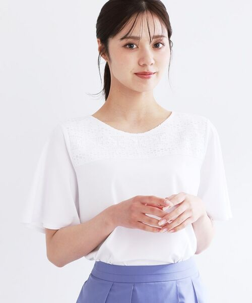 Reflect / リフレクト カットソー | 【手洗い可】レースデザインジャージTシャツ | 詳細2