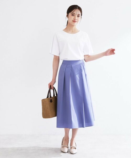 Reflect / リフレクト カットソー | 【手洗い可】レースデザインジャージTシャツ | 詳細3