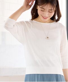 Reflect / リフレクト 【夏SALE／WEB先行カラーあり／手洗い可】透かし柄デザインニット 夏SALE／WEB先行カラーあり／手洗い可】透かし柄スリーブニット