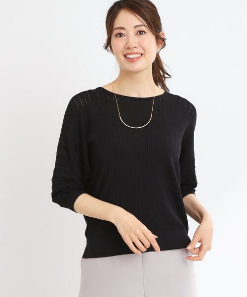 Reflect / リフレクト ニット・セーター | 【WEB先行カラーあり】オフボディプルオーバーニット(ブラック(019))