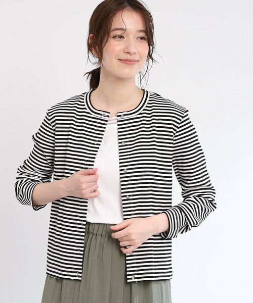 Reflect / リフレクト カーディガン・ボレロ | 【手洗い可／一枚着でも◎】ドット風ボタンカーディガン | 詳細1