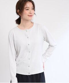 Reflect / リフレクト カーディガン・ボレロ | 【手洗い可／一枚着でも◎】ラメ入りドット風ボタンカーディガン