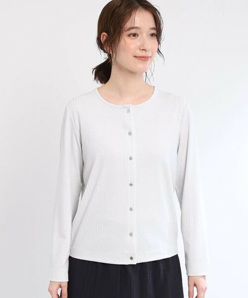 Reflect / リフレクト カーディガン・ボレロ | 【手洗い可／一枚着でも◎】ラメ入りドット風ボタンカーディガン | 詳細6