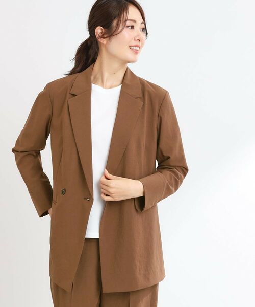 Reflect / リフレクト テーラードジャケット | 【マシンウォッシュ可/セットアップ可/通勤におすすめ】ドライタッチダブルジャケット | 詳細15