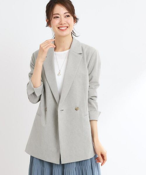 Reflect / リフレクト テーラードジャケット | 【マシンウォッシュ可/セットアップ可/通勤におすすめ】ドライタッチダブルジャケット | 詳細2