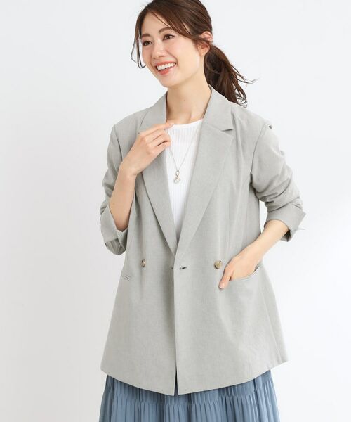 Reflect / リフレクト テーラードジャケット | 【マシンウォッシュ可/セットアップ可/通勤におすすめ】ドライタッチダブルジャケット | 詳細3