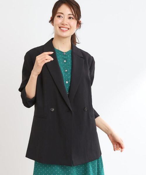 Reflect / リフレクト テーラードジャケット | 【マシンウォッシュ可/セットアップ可/通勤におすすめ】ドライタッチダブルジャケット | 詳細7