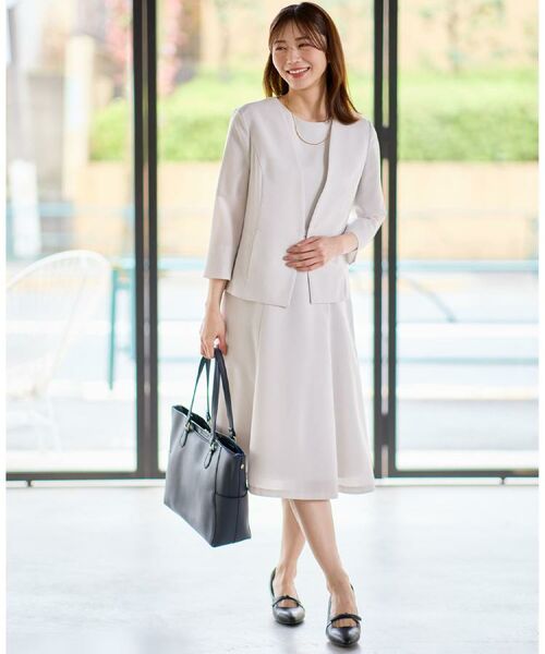 Reflect / リフレクト ノーカラージャケット | 【接触冷感/洗える/吸水速乾/夏のオケージョンに/セットアップ可】ノーカラージャケット | 詳細1