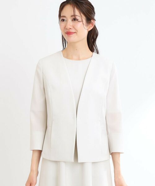 Reflect / リフレクト ノーカラージャケット | 【接触冷感/洗える/吸水速乾/夏のオケージョンに/セットアップ可】ノーカラージャケット | 詳細14