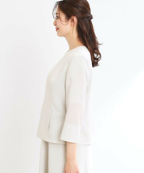 Reflect / リフレクト ノーカラージャケット | 【接触冷感/洗える/吸水速乾/夏のオケージョンに/セットアップ可】ノーカラージャケット | 詳細15