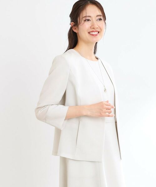 Reflect / リフレクト ノーカラージャケット | 【接触冷感/洗える/吸水速乾/夏のオケージョンに/セットアップ可】ノーカラージャケット | 詳細3