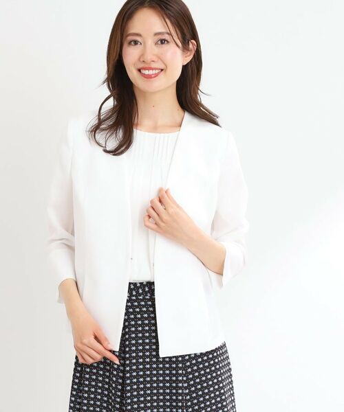 Reflect / リフレクト ノーカラージャケット | 【接触冷感/洗える/吸水速乾/夏のオケージョンに/セットアップ可】ノーカラージャケット | 詳細9