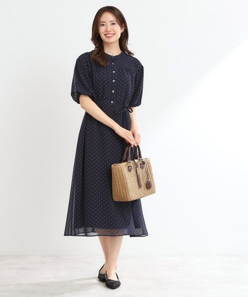 Reflect / リフレクト ミニ丈・ひざ丈ワンピース | 【夏SALE／WEB先行カラーあり／リボン取り外し可／マシンウォッシュ可】コツキ柄プリントワンピース | 詳細13