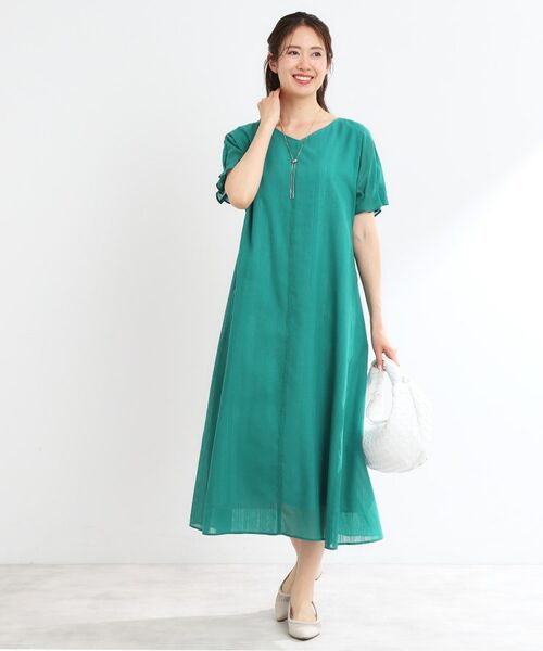 Reflect / リフレクト ロング・マキシ丈ワンピース | 【夏SALE/一枚で決まる◎/手洗い可】シアーストライプソフトAラインワンピース | 詳細11