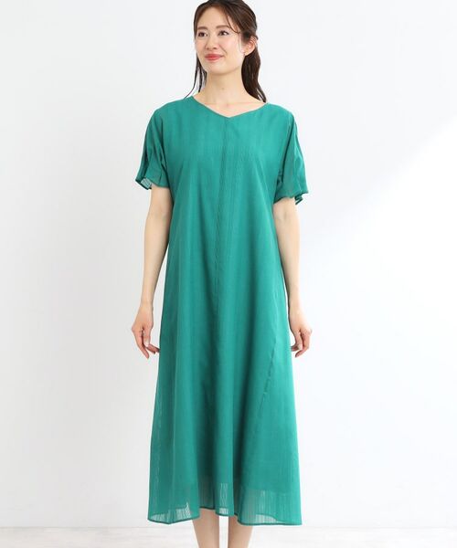 Reflect / リフレクト ロング・マキシ丈ワンピース | 【夏SALE/一枚で決まる◎/手洗い可】シアーストライプソフトAラインワンピース | 詳細18