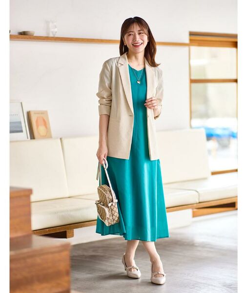 Reflect / リフレクト ロング・マキシ丈ワンピース | 【夏SALE/一枚で決まる◎/手洗い可】シアーストライプソフトAラインワンピース | 詳細2