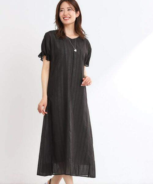 Reflect / リフレクト ロング・マキシ丈ワンピース | 【夏SALE/一枚で決まる◎/手洗い可】シアーストライプソフトAラインワンピース | 詳細5