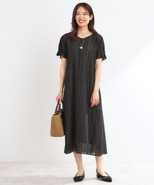 Reflect / リフレクト ロング・マキシ丈ワンピース | 【夏SALE/一枚で決まる◎/手洗い可】シアーストライプソフトAラインワンピース | 詳細6