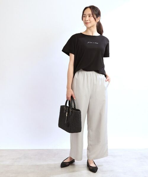 Reflect / リフレクト パンツ | 【ウエスト総ゴム／脚長効果◎】ドライタッチワイドパンツ | 詳細1