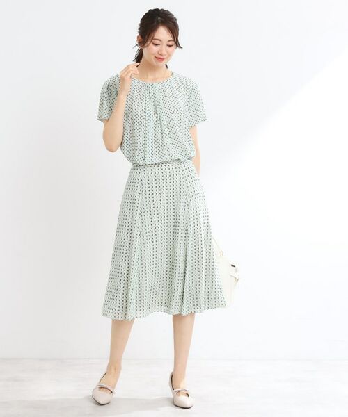 Reflect / リフレクト スカート | 【マシンウォッシュ可／セットアップ可】フリュイドプリントスカート | 詳細4