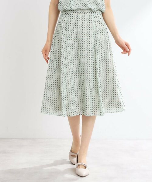 Reflect / リフレクト スカート | 【マシンウォッシュ可／セットアップ可】フリュイドプリントスカート | 詳細5