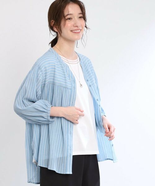 Reflect / リフレクト シャツ・ブラウス | 【手洗い可/羽織りでも◎】ストライプブラウス | 詳細5