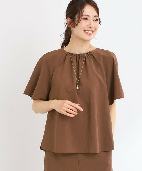 Reflect / リフレクト シャツ・ブラウス | 【マシンウォッシュ可／セットアップ可／通勤におすすめ】ネックギャザータックブラウス | 詳細10