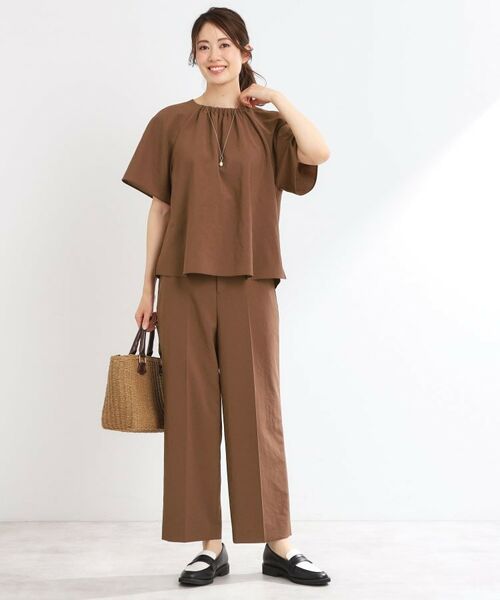 Reflect / リフレクト シャツ・ブラウス | 【マシンウォッシュ可／セットアップ可／通勤におすすめ】ネックギャザータックブラウス | 詳細11