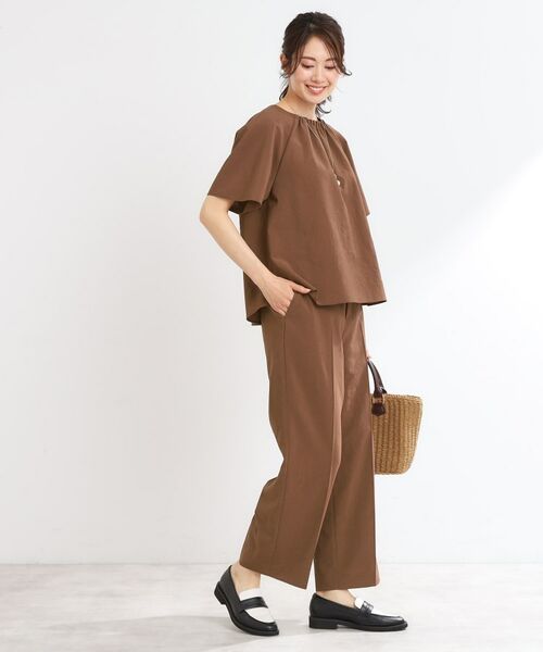 Reflect / リフレクト シャツ・ブラウス | 【マシンウォッシュ可／セットアップ可／通勤におすすめ】ネックギャザータックブラウス | 詳細12