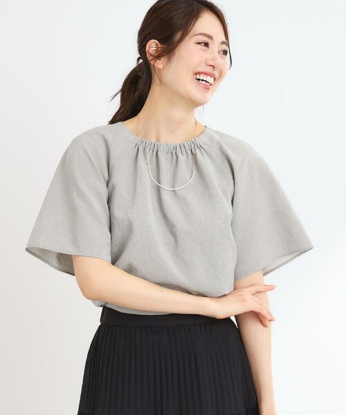 Reflect / リフレクト シャツ・ブラウス | 【マシンウォッシュ可／セットアップ可／通勤におすすめ】ネックギャザータックブラウス | 詳細6