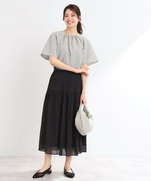 Reflect / リフレクト シャツ・ブラウス | 【マシンウォッシュ可／セットアップ可／通勤におすすめ】ネックギャザータックブラウス | 詳細7