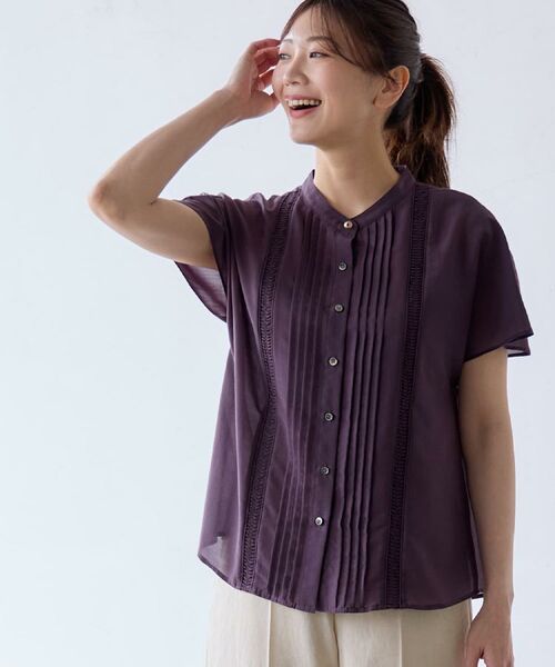 Reflect/リフレクト 【選べる7色◎/手洗い可】フロントピンタックデザインブラウス ボルドー(064) 11(L) Reflect/リフレクト 【選べる7色◎/手洗い可】フロントピンタックデザインブラウス ボルドー(064) 11(L)