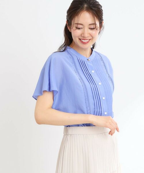 Reflect / リフレクト シャツ・ブラウス | 【選べる7色◎/手洗い可】フロントピンタックデザインブラウス(ブルー(092))