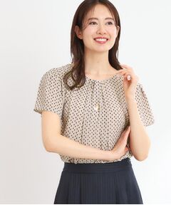 Reflect / リフレクト シャツ・ブラウス | 【マシンウォッシュ可／セットアップ可】ギャザータックプリントブラウス