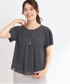 Reflect / リフレクト シャツ・ブラウス | 【マシンウォッシュ可／セットアップ可】ギャザータックプリントブラウス