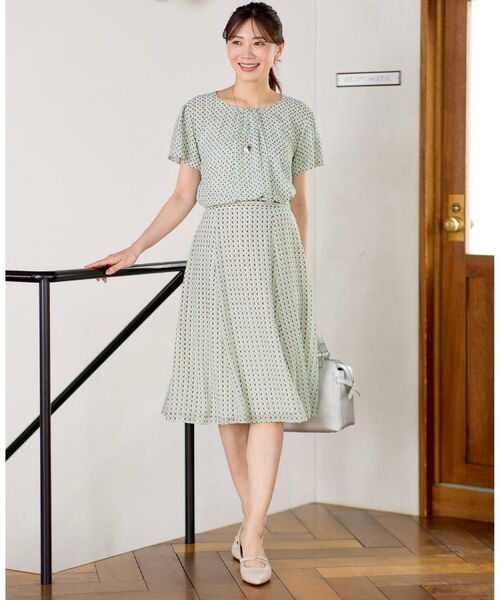 Reflect / リフレクト シャツ・ブラウス | 【マシンウォッシュ可／セットアップ可】ギャザータックプリントブラウス | 詳細1