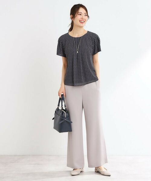 Reflect / リフレクト シャツ・ブラウス | 【マシンウォッシュ可／セットアップ可】ギャザータックプリントブラウス | 詳細11