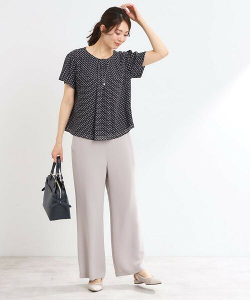 Reflect / リフレクト シャツ・ブラウス | 【マシンウォッシュ可／セットアップ可】ギャザータックプリントブラウス | 詳細12