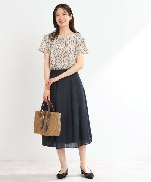 Reflect / リフレクト シャツ・ブラウス | 【マシンウォッシュ可／セットアップ可】ギャザータックプリントブラウス | 詳細15