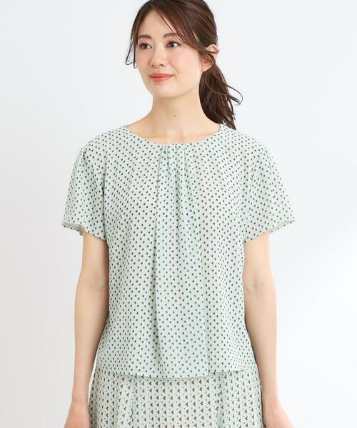 Reflect / リフレクト シャツ・ブラウス | 【マシンウォッシュ可／セットアップ可】ギャザータックプリントブラウス | 詳細19