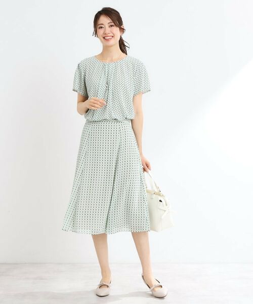 Reflect / リフレクト シャツ・ブラウス | 【マシンウォッシュ可／セットアップ可】ギャザータックプリントブラウス | 詳細4