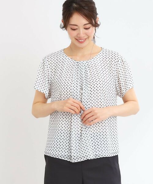 Reflect / リフレクト シャツ・ブラウス | 【マシンウォッシュ可／セットアップ可】ギャザータックプリントブラウス | 詳細6