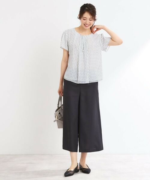 Reflect / リフレクト シャツ・ブラウス | 【マシンウォッシュ可／セットアップ可】ギャザータックプリントブラウス | 詳細8