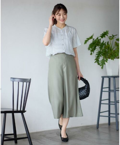 Reflect / リフレクト シャツ・ブラウス | 【マシンウォッシュ可】五分袖コツキプリントブラウス | 詳細1