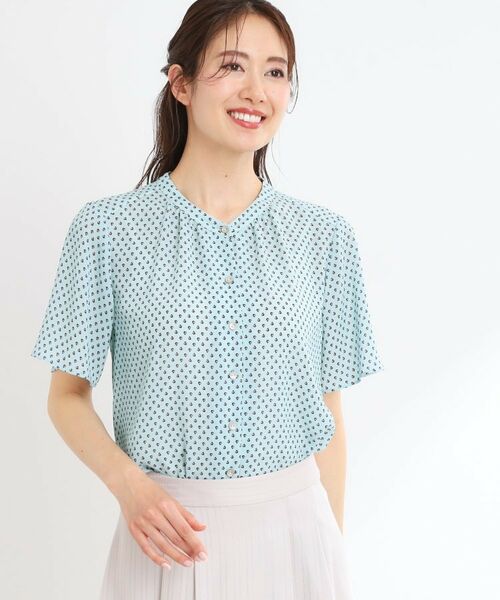 Reflect / リフレクト シャツ・ブラウス | 【マシンウォッシュ可】五分袖コツキプリントブラウス | 詳細11