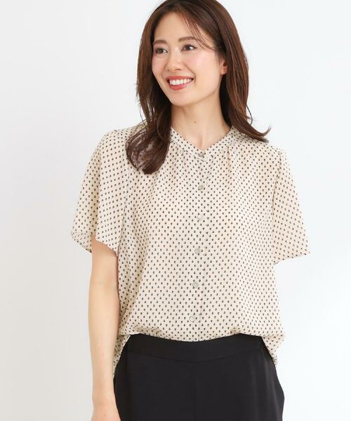 Reflect / リフレクト シャツ・ブラウス | 【マシンウォッシュ可】五分袖コツキプリントブラウス | 詳細14